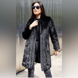 Fabulous Furs Elegant Black Teddy Coat